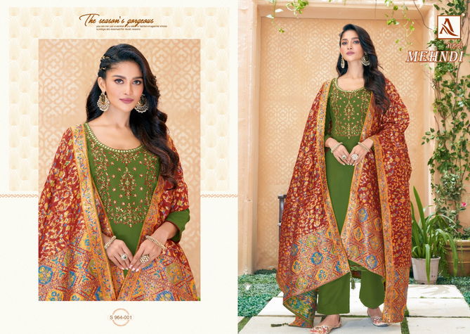 Alok Mehndi 2 Fancy Festive Wear Designer Jam Cotton Dress Material Collection